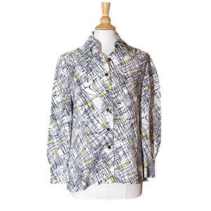 Fred Rothschild VTG Eclectic, Art to Wear, 70s, Button Down, Statement Collar